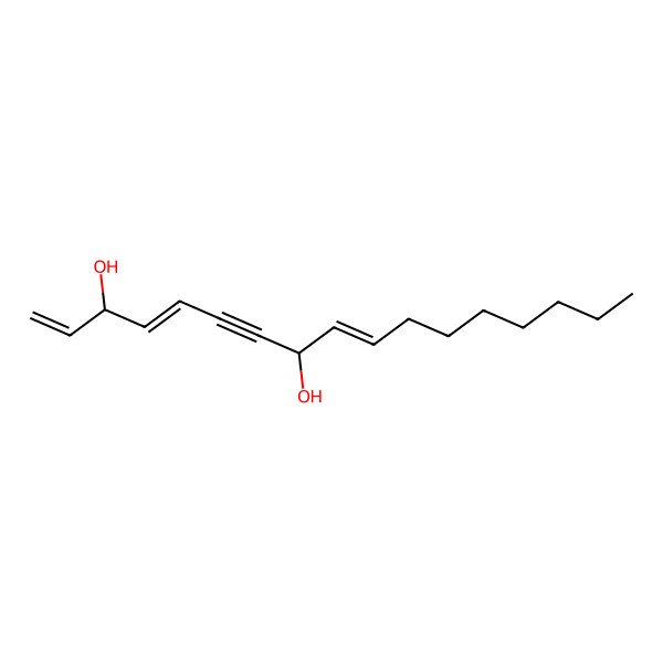 2D Structure of (4E,9Z)-heptadeca-1,4,9-trien-6-yne-3,8-diol