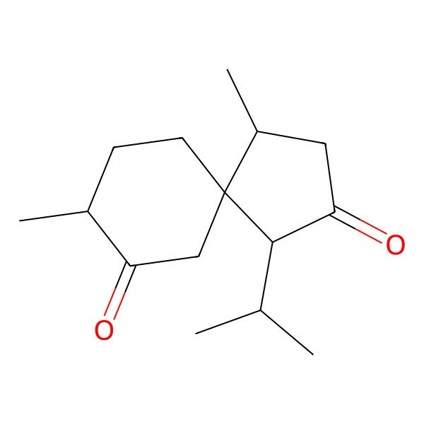 2D Structure of (1S,4S,5S,8R)-1,8-dimethyl-4-propan-2-ylspiro[4.5]decane-3,9-dione