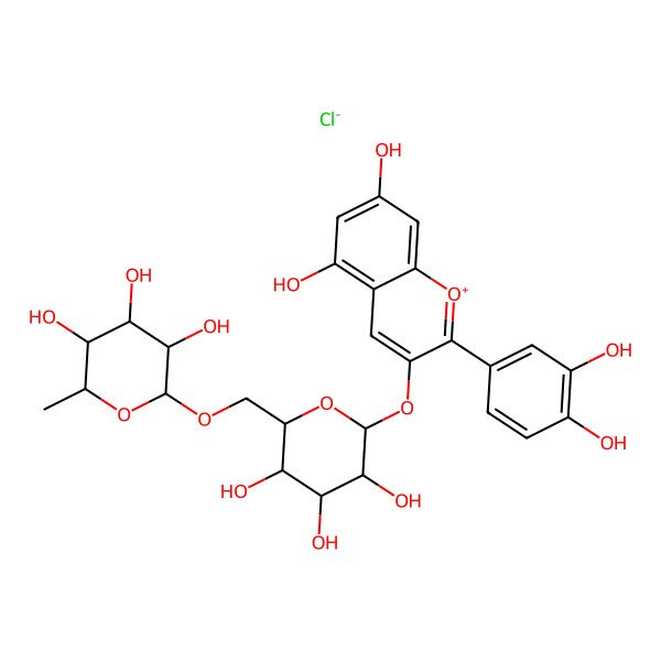 2D Structure of Cyanidin 3-rutinoside (chloride);Cyanidin 3-O-rutinoside (chloride);Sambucin (chloride) 2D Structure of Cyanidin 3-rutinoside (chloride);Cyanidin 3-O-rutinoside (chloride);Sambucin (chloride)