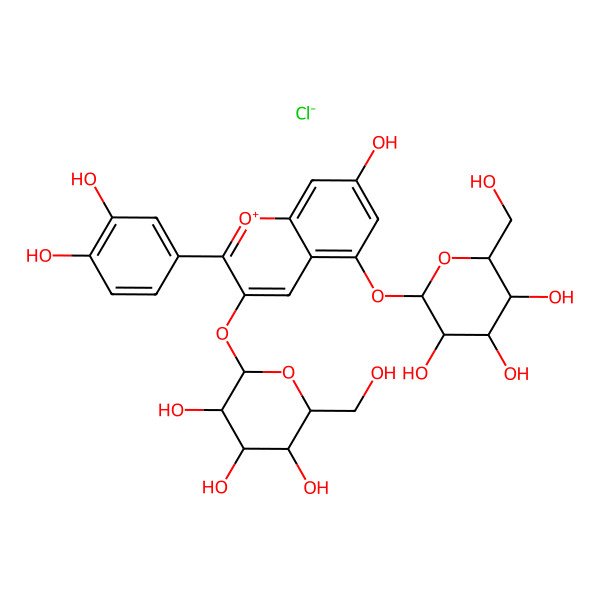 2D Structure of Cyanidin chloride 3,5-diglucoside 2D Structure of Cyanidin chloride 3,5-diglucoside
