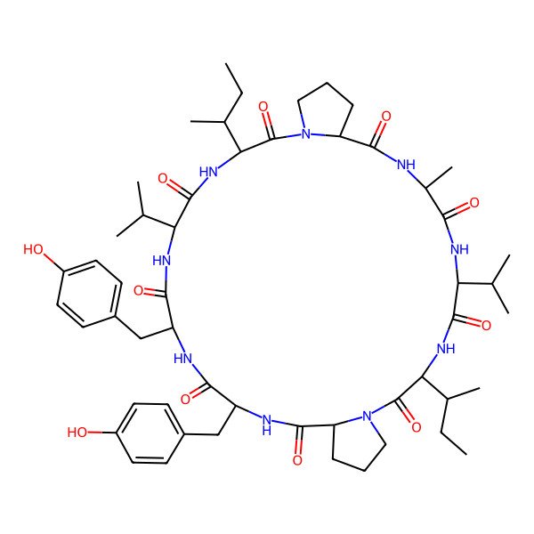2D Structure of cyclo[Ala-Val-aIle-Pro-Tyr-Tyr-Val-aIle-Pro]