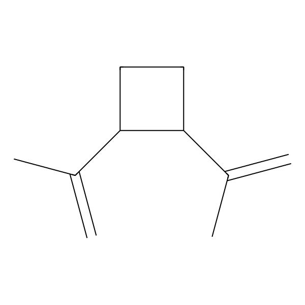 2D Structure of Cyclobutane, 1,2-bis(1-methylethenyl)-, trans-