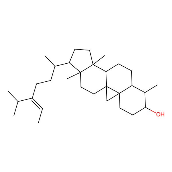 2D Structure of (1S,3R,6S,7S,8S,11S,12S,15R,16R)-7,12,16-trimethyl-15-[(Z,2R)-5-propan-2-ylhept-5-en-2-yl]pentacyclo[9.7.0.01,3.03,8.012,16]octadecan-6-ol