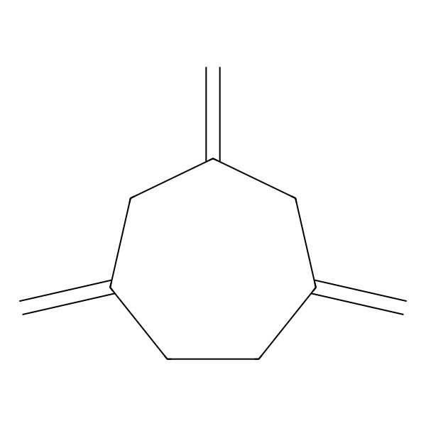 2D Structure of Cycloheptane, 1,3,5-tris(methylene)- 2D Structure of Cycloheptane, 1,3,5-tris(methylene)-
