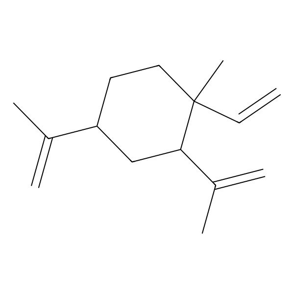 2D Structure of Cyclohexane, 1-ethenyl-1-methyl-2,4-bis(1-methylethenyl)-, (1R,2R,4S)-