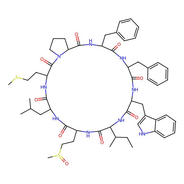 2D Structure of cyclo[Ile-Met(O)-Leu-Met-Pro-Phe-Phe-Trp]