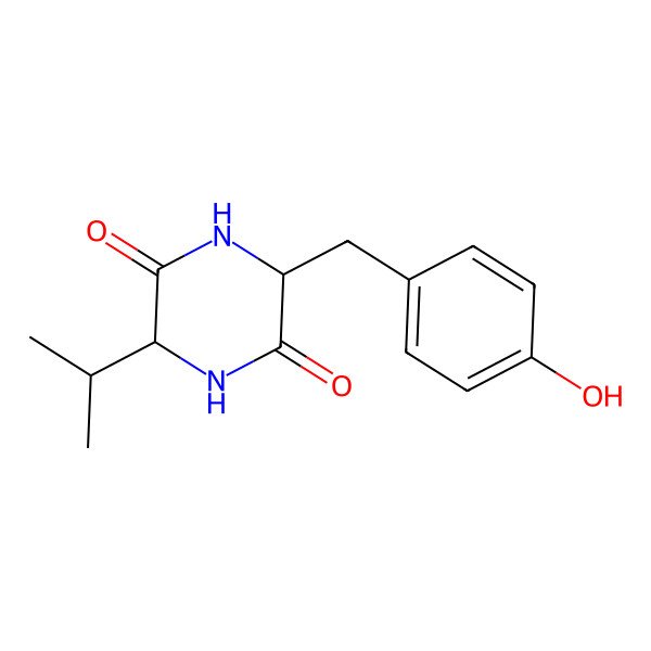 2D Structure of cyclo(L-Tyr-L-Val)