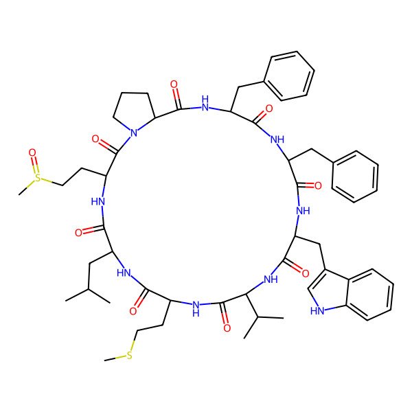 2D Structure of cyclo[Leu-Met(S-O)-Pro-Phe-Phe-Trp-Val-Met]