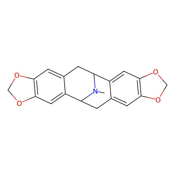2D Structure of Cycloocta(1,2-f:5,6-f')bis(1,3)benzodioxol-5,12-imine, 5,6,12,13-tetrahydro-15-methyl-, (5S)-
