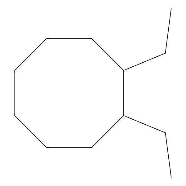 2D Structure of Cyclooctane, 1,2-diethyl-