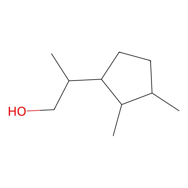 2D Structure of Cyclopentaneethanol, beta,2,3-trimethyl-
