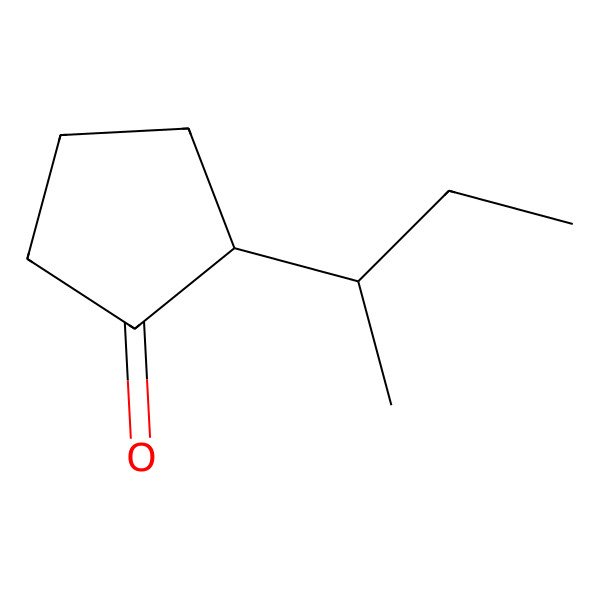 2D Structure of Cyclopentanone, 2-(1-methylpropyl)-
