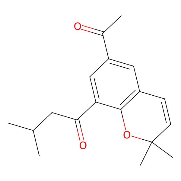 2D Structure of 1-(6-Acetyl-2,2-dimethylchromen-8-yl)-3-methylbutan-1-one