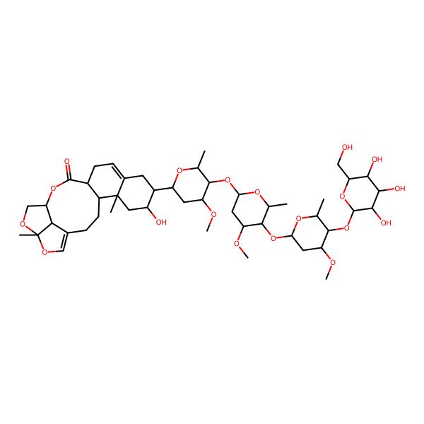 2D Structure of (4S,5R,7R,8R,13R,16S,19R,22R)-7-hydroxy-8-[(2R,4S,5R,6R)-4-methoxy-5-[(2S,4S,5R,6S)-4-methoxy-5-[(2S,4S,5R,6R)-4-methoxy-6-methyl-5-[(2S,3R,4S,5S,6R)-3,4,5-trihydroxy-6-(hydroxymethyl)oxan-2-yl]oxyoxan-2-yl]oxy-6-methyloxan-2-yl]oxy-6-methyloxan-2-yl]-5,19-dimethyl-15,18,20-trioxapentacyclo[14.5.1.04,13.05,10.019,22]docosa-1(21),10-dien-14-one