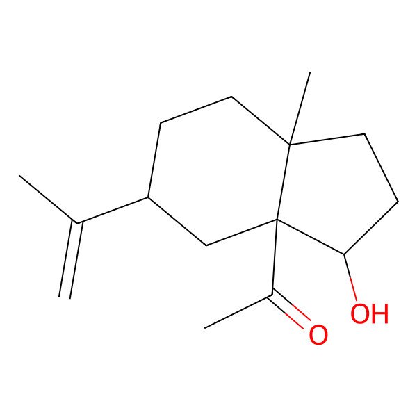 2D Structure of 1-((3S,3aR,5R,7aS)-Octahydro-3-hydroxy-7a-methyl-5-(1-methylethenyl)-3aH-inden-3a-yl)ethanone