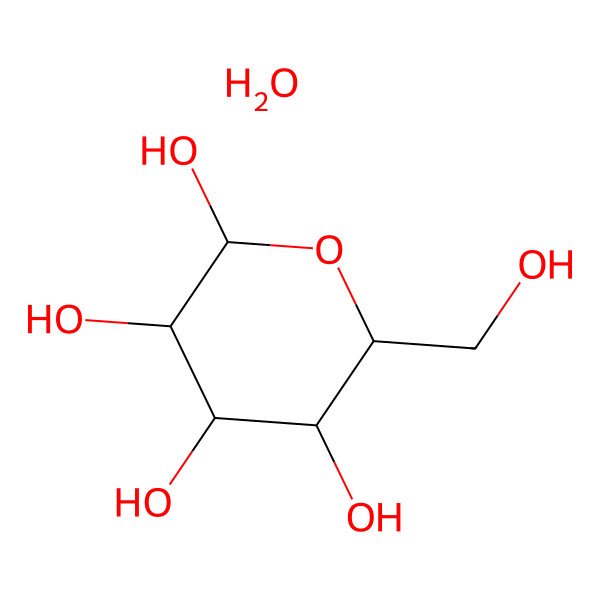 2D Structure of D-Glucopyranose, monohydrate
