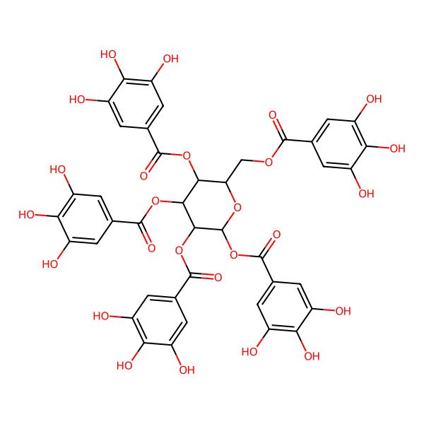 2D Structure of D-Glucopyranose, pentakis(3,4,5-trihydroxybenzoate) 2D Structure of D-Glucopyranose, pentakis(3,4,5-trihydroxybenzoate)