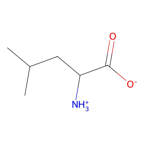 2D Structure of D-leucine zwitterion