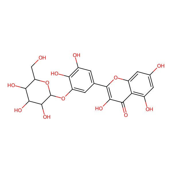 2D Structure of 2-[3,4-dihydroxy-5-[(2R,3S,4R,5R,6S)-3,4,5-trihydroxy-6-(hydroxymethyl)oxan-2-yl]oxyphenyl]-3,5,7-trihydroxychromen-4-one