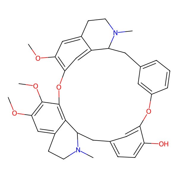 2D Structure of 21,22,26-Trimethoxy-16,31-dimethyl-8,24-dioxa-16,31-diazaheptacyclo[23.6.2.13,7.19,13.115,19.028,32.023,34]hexatriaconta-3(36),4,6,9,11,13(35),19,21,23(34),25,27,32-dodecaen-10-ol