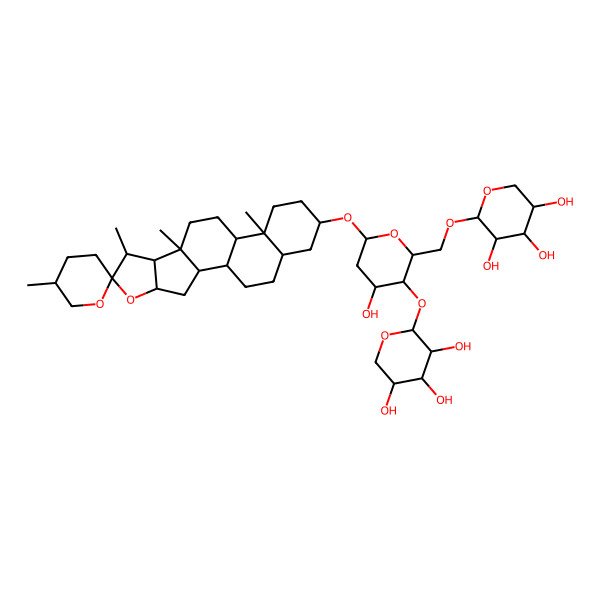 2D Structure of Sarsasapogenin-3-O-beta-D-xylopyranosyl-(1-4)-(alpha-L-arabinopyranosyl-(1-6))-beta-D-glucopyranoside