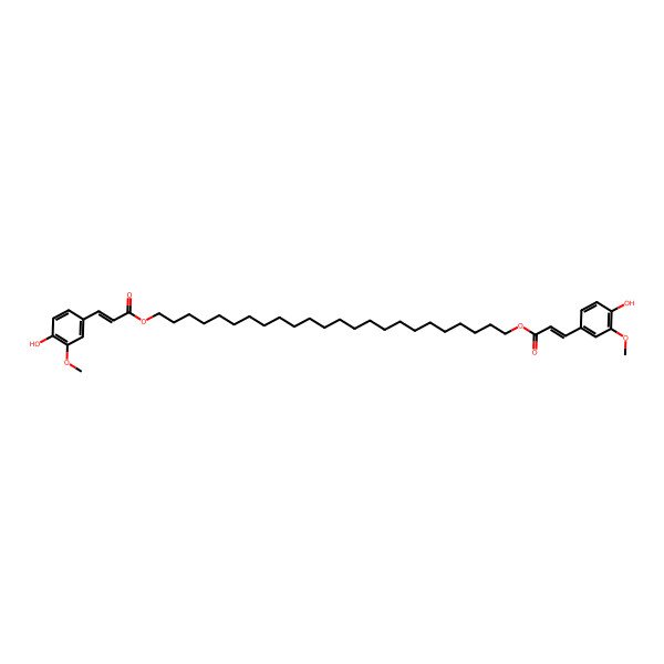 2D Structure of 24-[(E)-3-(4-hydroxy-3-methoxyphenyl)prop-2-enoyl]oxytetracosyl (Z)-3-(4-hydroxy-3-methoxyphenyl)prop-2-enoate