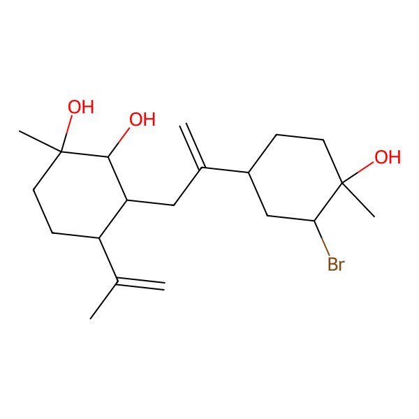 2D Structure of (1S,2S,3R,4S)-3-[2-[(1R,3R,4S)-3-bromo-4-hydroxy-4-methylcyclohexyl]prop-2-enyl]-1-methyl-4-prop-1-en-2-ylcyclohexane-1,2-diol