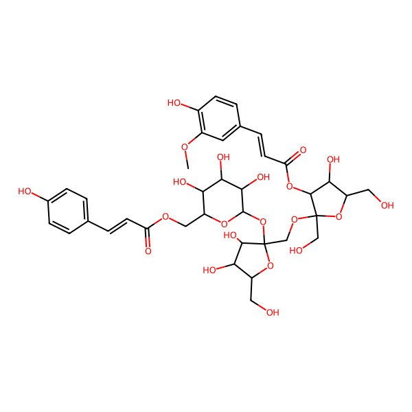 2D Structure of 1-O-[3-O-(3-Methoxy-4-hydroxycinnamoyl)-beta-D-fructofuranosyl]-beta-D-fructofuranosyl 6-O-(4-hydroxycinnamoyl)-alpha-D-glucopyranoside