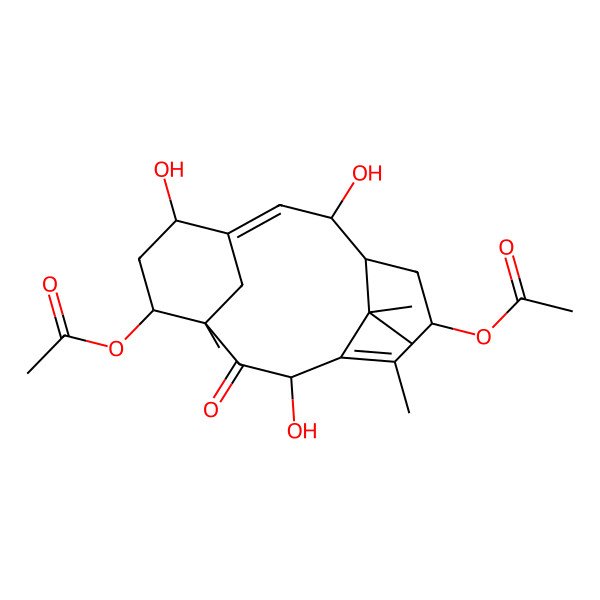 2D Structure of [(1E,3S,4R,6S,9R,11S,12S,14S)-12-acetyloxy-3,9,14-trihydroxy-7,11,16,16-tetramethyl-10-oxo-6-tricyclo[9.3.1.14,8]hexadeca-1,7-dienyl] acetate