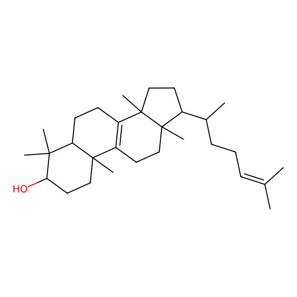 2D Structure of (3S,10S,17R)-4,4,10,13,14-pentamethyl-17-[(2R)-6-methylhept-5-en-2-yl]-2,3,5,6,7,11,12,15,16,17-decahydro-1H-cyclopenta[a]phenanthren-3-ol