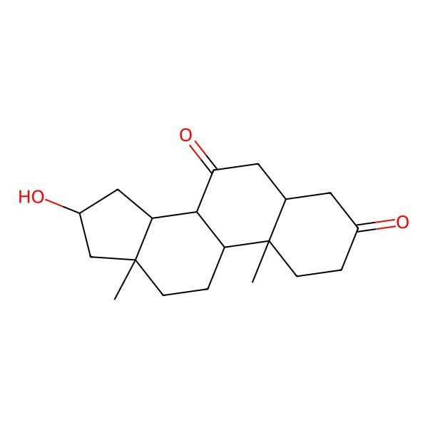 2D Structure of (5R,8S,9S,10S,13R,14S,16S)-16-hydroxy-10,13-dimethyl-2,4,5,6,8,9,11,12,14,15,16,17-dodecahydro-1H-cyclopenta[a]phenanthrene-3,7-dione
