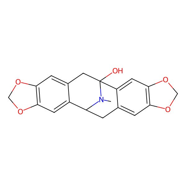2D Structure of (1R,12R)-23-methyl-5,7,16,18-tetraoxa-23-azahexacyclo[10.10.1.02,10.04,8.013,21.015,19]tricosa-2,4(8),9,13,15(19),20-hexaen-1-ol