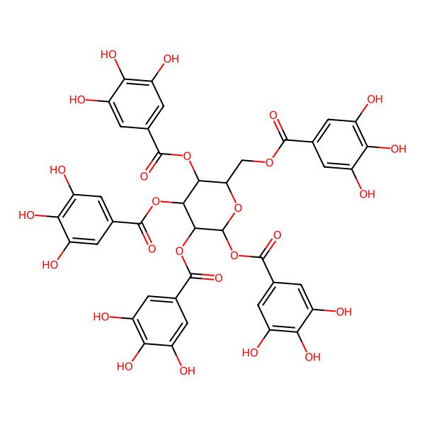 2D Structure of (2R,3R,4S,5R,6R)-6-(((3,4,5-Trihydroxybenzoyl)oxy)methyl)tetrahydro-2H-pyran-2,3,4,5-tetrayl tetrakis(3,4,5-trihydroxybenzoate)
