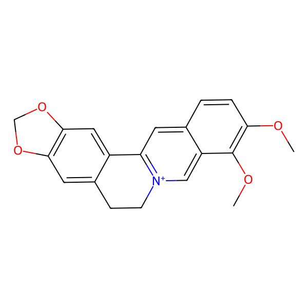 2D Structure of 16,17-Dimethoxy-6-tritio-5,7-dioxa-13-azoniapentacyclo[11.8.0.02,10.04,8.015,20]henicosa-1(13),2,4(8),9,14,16,18,20-octaene