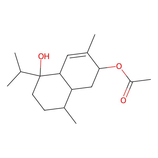 2D Structure of [(2R,4aR,5R,8R,8aS)-5-hydroxy-3,8-dimethyl-5-propan-2-yl-2,4a,6,7,8,8a-hexahydro-1H-naphthalen-2-yl] acetate