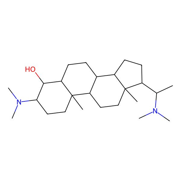 2D Structure of (4R,10R,13S)-3-(dimethylamino)-17-[1-(dimethylamino)ethyl]-10,13-dimethyl-2,3,4,5,6,7,8,9,11,12,14,15,16,17-tetradecahydro-1H-cyclopenta[a]phenanthren-4-ol