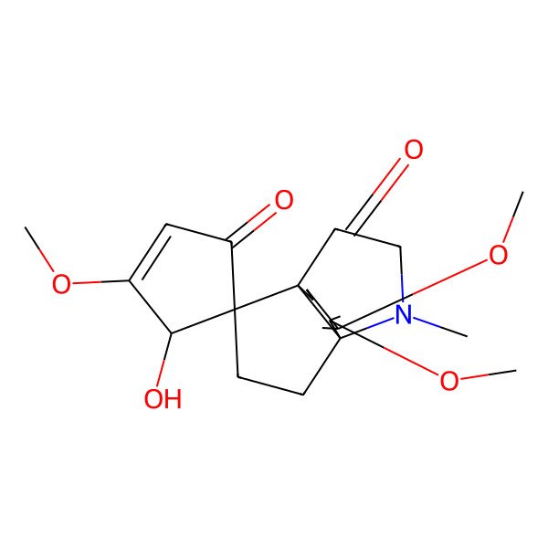 2D Structure of (1S,4'R,6S,10R)-4'-hydroxy-3',4,5-trimethoxy-7-methylspiro[7-azatricyclo[4.3.3.01,6]dodec-4-ene-10,5'-cyclopent-2-ene]-1',3-dione