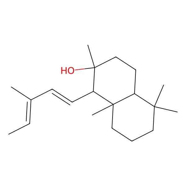 2D Structure of (2R,8aS)-2,5,5,8a-tetramethyl-1-[(1Z,3E)-3-methylpenta-1,3-dienyl]-3,4,4a,6,7,8-hexahydro-1H-naphthalen-2-ol