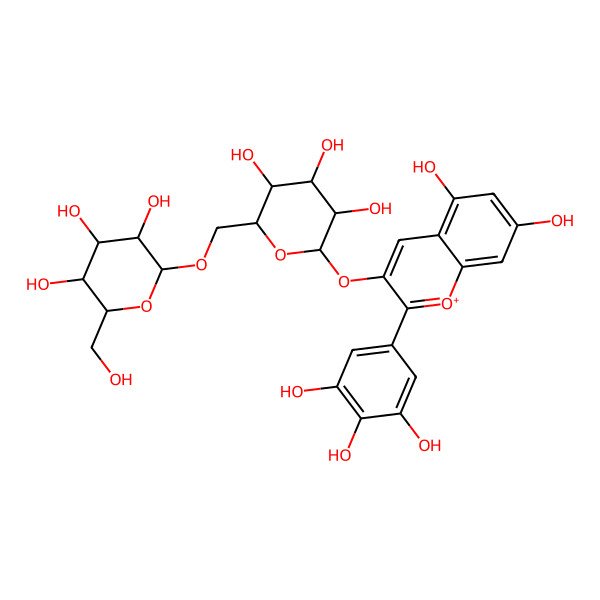 2D Structure of Delphinidin 3-glucosylglucoside