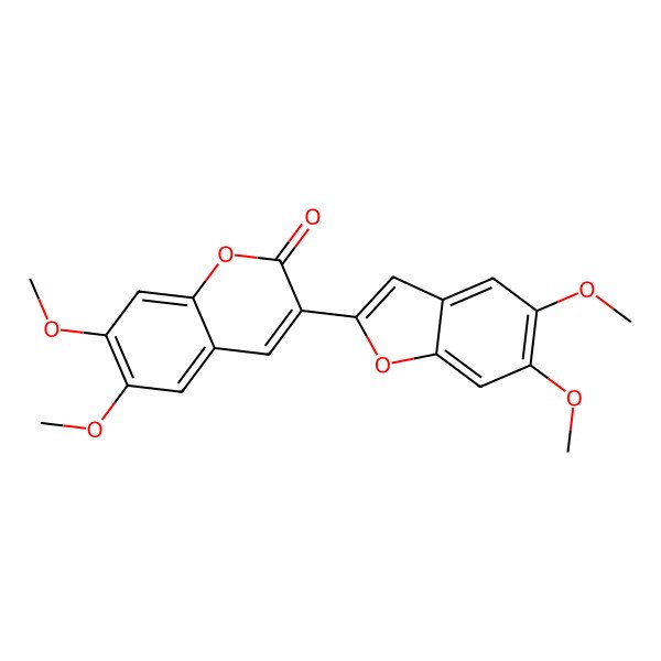 2D Structure of 3-(5,6-Dimethoxy-1-benzofuran-2-yl)-6,7-dimethoxychromen-2-one 2D Structure of 3-(5,6-Dimethoxy-1-benzofuran-2-yl)-6,7-dimethoxychromen-2-one