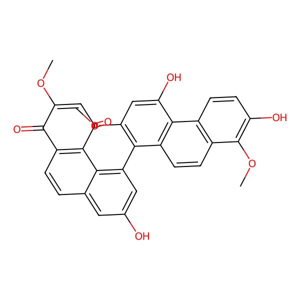 2D Structure of 5-(4,7-Dihydroxy-2,8-dimethoxyphenanthren-1-yl)-7-hydroxy-2-methoxyphenanthrene-1,4-dione