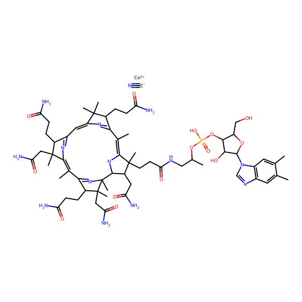 2D Structure of Cyanocobalamin; tannic acid; zinc acetate