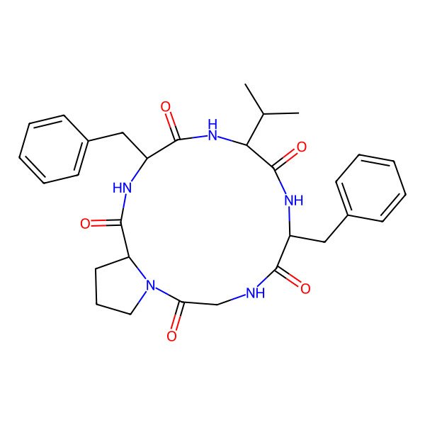 2D Structure of cyclo(Gly(1)-Pro(2)-Phe(3)-Val(4)-Phe(5)-)