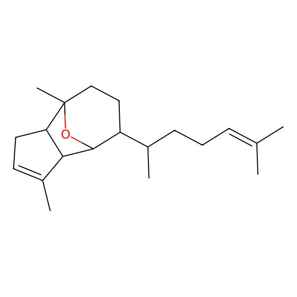 2D Structure of (1R,2S,6R,7S,10S)-3,7-dimethyl-10-[(2R)-6-methylhept-5-en-2-yl]-11-oxatricyclo[5.3.1.02,6]undec-3-ene