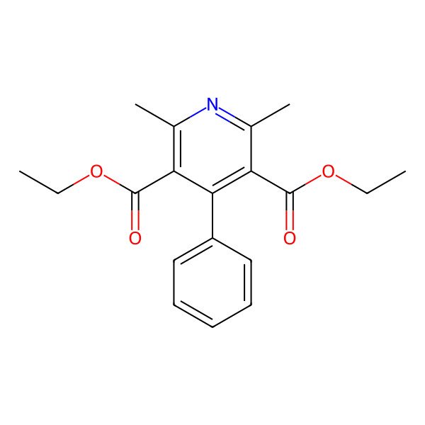 2D Structure of Diethyl 2,6-dimethyl-4-phenylpyridine-3,5-dicarboxylate