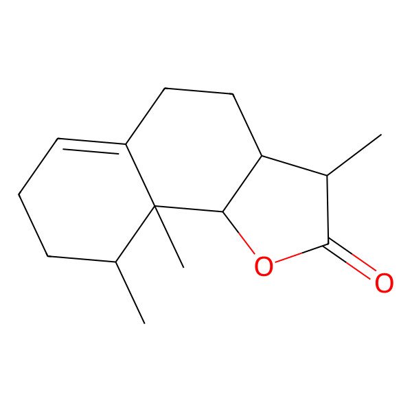 2D Structure of (3R,3aR,9S,9aS,9bS)-3,9,9a-trimethyl-3,3a,4,5,7,8,9,9b-octahydrobenzo[g][1]benzofuran-2-one
