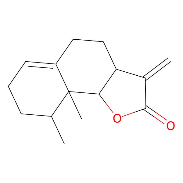 2D Structure of (3aR,9S,9aS,9bS)-9,9a-dimethyl-3-methylidene-4,5,7,8,9,9b-hexahydro-3aH-benzo[g][1]benzofuran-2-one