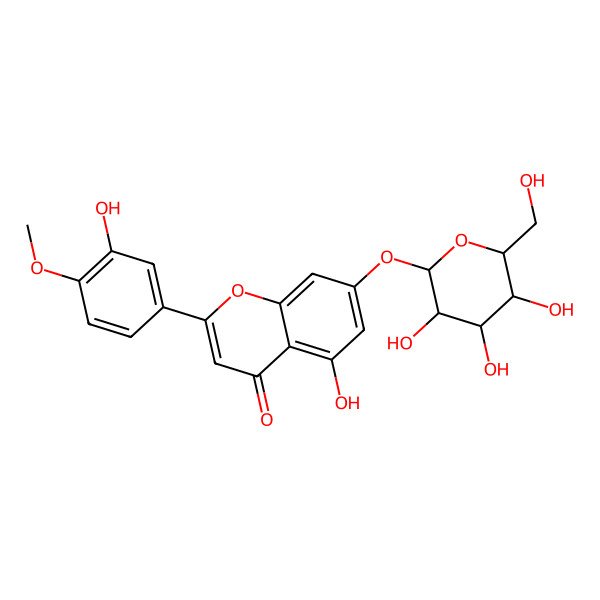 2D Structure of Diosmetin 7-O-beta-D-glucopyranoside