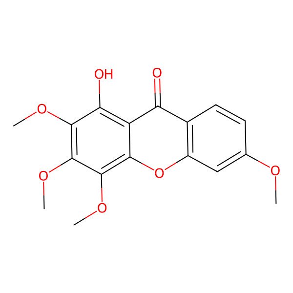 2D Structure of 1-Hydroxy-2,3,4,6-tetramethoxyxanthone