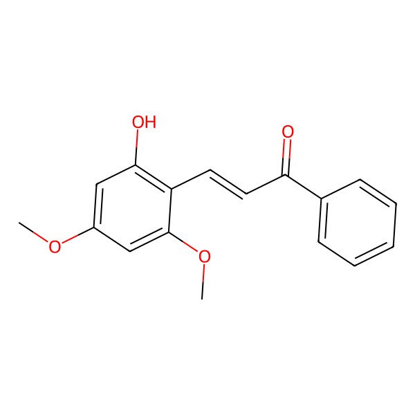 2D Structure of (E)-3-(2-hydroxy-4,6-dimethoxyphenyl)-1-phenylprop-2-en-1-one 2D Structure of (E)-3-(2-hydroxy-4,6-dimethoxyphenyl)-1-phenylprop-2-en-1-one